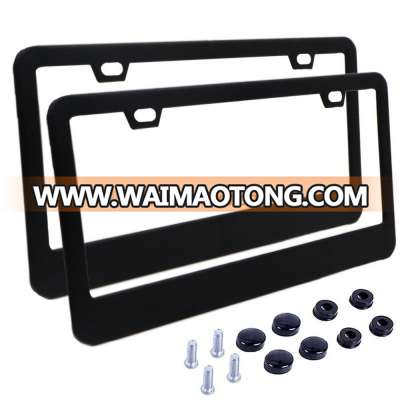 Matt black powder coating 2 hole US standard license plate frame