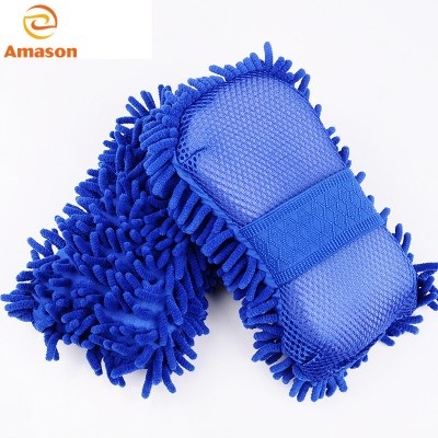 Microfiber Car Cleaning Scrub sponge pad Car Wash Sponge cleaning brush